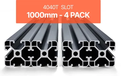 Immagine prodotto di VEVOR Set di 4 pezzi di profili in alluminio da 1000 mm con scanalatura a T 4040, standard europeo, profili scanalati per stampanti 3D, macchine CNC fai da te, incisione laser, nero