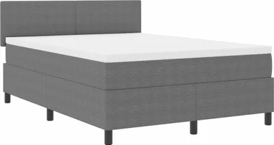 Produktbild von vidaXL Boxspringbett Hellgrau und Weiß 140 x 190 cm Cordstoff