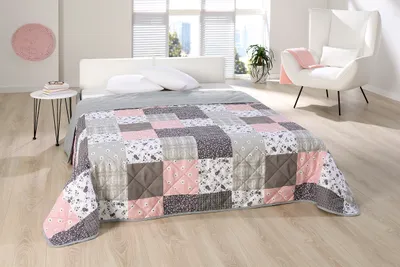 Produktbild von Tagesdecke Bettüberwurf Allzweckdecke ca. 220x240 cm Überwurf Patchwork Sofa XXL Design: LUNA Patchwork