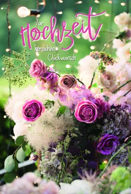 Produktbild von Hochzeit Karte mit Briefumschlag Blumen