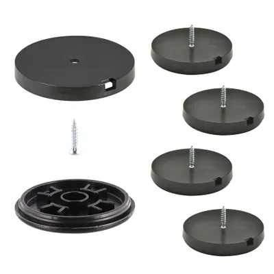 Produktbild von WAGNER QuickClick® Kunststoffgleiter BLACK - zum Schrauben, je 4x Basis & Schraube & Einsatz Ø 50 mm, DE Ware - 15807500