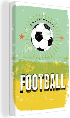 Produktbild von OneMillionCanvasses® - Leinwandbilder - 90x140 cm, Zitate - Jahrgang - Fußball - Meisterschaft - Sport - Fußball, Wandbilder Kunstdruck Wanddekoration - Wandschmucke - Schlafzimmer