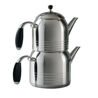 Produktbild von Teekannen Set Edelstahl Induktion 1,4L + 2,2L Türkischer Teekocher mit Edelstahlfilter - Geeignet für alle Herdarten - VL-AA21