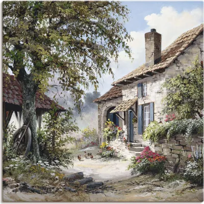 Produktbild von ARTland Leinwandbild Opa's Haus Größe: 70x70 cm