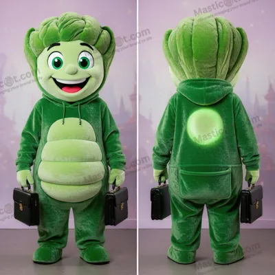 Imagen del producto de Disfraz MASTICOT de mascota de col verde aterciopelada