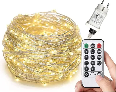 LED-Lichterkette 300 warmweiß, 8 Modi, dimmbar, IP44, 10 m