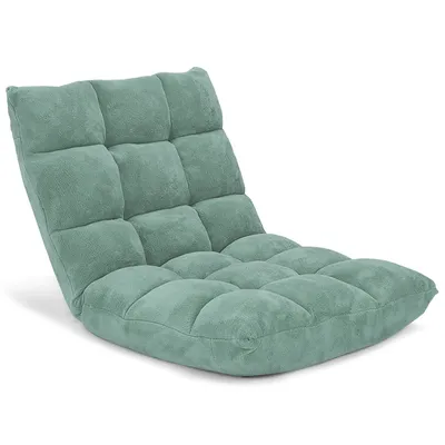 Produktbild von GOPLUS Bodenstuhl, Bodensofa mit Rückenlehne, Bodensessel mit Schlaffunktion, Floor Chair, Lazy Sofa, Meditationsstuhl für Wohnzimmer & Balkon (Mintgrün)