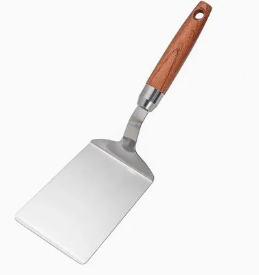 Zdjęcie produktu dla Stalowa łopatka do grilla z drewnianą rączką – akcesoria do grilla – 28,3 cm