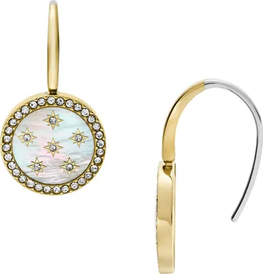 Produktbild von Fossil Ohrringe Classic Mother of Pearl Edelstahl Gold-Ton JF04867710