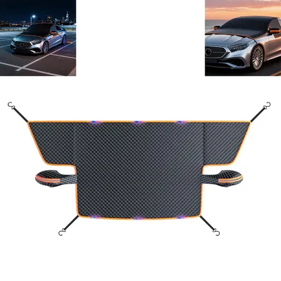 Produktbild von Windschutzscheibenabdeckung Winter, Scheibenabdeckungen, 600D wasserdicht, 360° reflektierende Streifen, Gilt für die meisten Automodelle,263*117cm