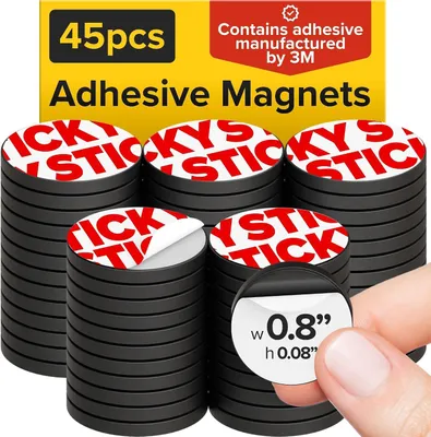 Productafbeelding van Ronde flexibele magneten met zelfklevende achterkant - 45 stuks