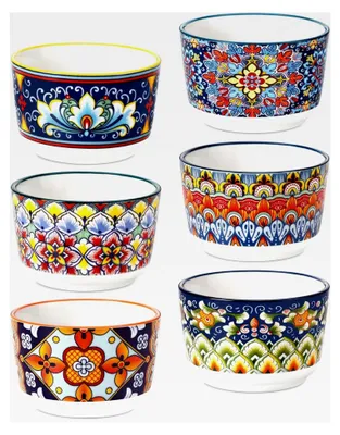 Produktbild von Creme Brulee Schälchen 180ml, Ofenfeste Souffle Förmchen 6er Set, Keramik Ramekins für Ragout Fin