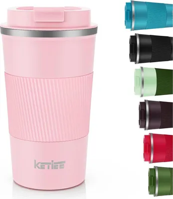 Obrázok produktu pre KETIEE termohrnček 510ml hrnček na kávu s dvojitou stenou ružový