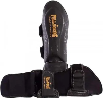 Image de Protège-tibias Famanu pour kickboxing - Noir, taille unique