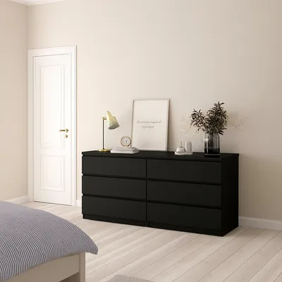 Image de Abacadabra - Buffet, 154x50x70h cm Noir, 6 Tiroirs