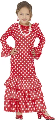 Productafbeelding van Flamenco-danspak voor meisjes, maat: 128/134