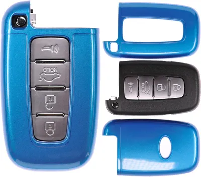 Produktbild von Auto Schlüssel Kunststoff Hülle ABS Plastik Schutz Cover Blau kompatibel mit Hyundai i40 Tucson i30 Elantra Kia Sportage KEYLESS SMARTKEY