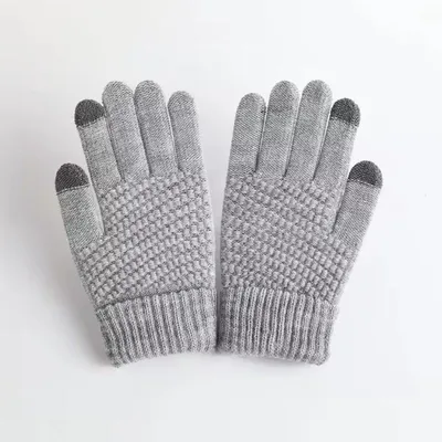 Immagine prodotto di CHPN - Guanti termici - Guanti - Guanti in maglia - Guanti - Compatibili con touchscreen - Grigio - Taglia unica - Guanti da donna - Accessorio invernale - Mani calde