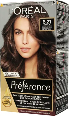 A box of L'Oréal Paris Preference hair dye with a model's face on it.