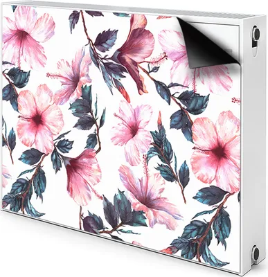 Produktbild von Magnet Heizkörperabdeckung Heizkörperverkleidung Verkleidung Abdeckung 90x60 cm  - Blumen, Hibiskus
