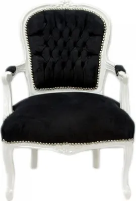 Image de Casa Padrino Chaise de salon baroque noir / blanc