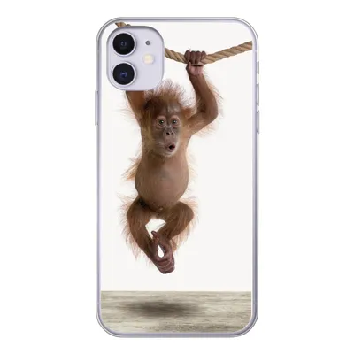 Produktbild von MuchoWow® Handyhülle Schutzhülle Hülle für iPhone 11 Affe - Tiere - Kinder - Orang Utan - Jungen - Mädchen Silikon Softcase Handy Hülle - Handytasche
