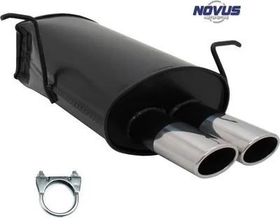 Produktbild von Novus Stahl Sport Auspuff Endschalldämpfer 2x85 / 58 AM für BMW E46 einflutig