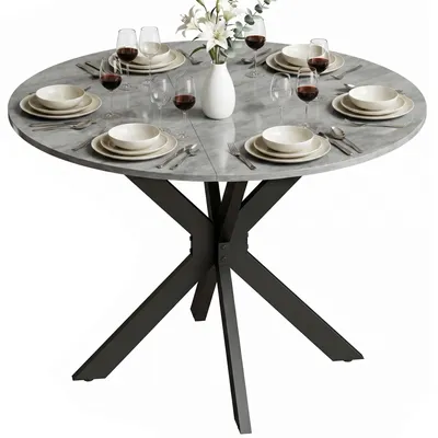 Productafbeelding van HOMCOM Opklapbare eettafel, eetkamertafel met spinpoot, geschikt voor 2-6 personen