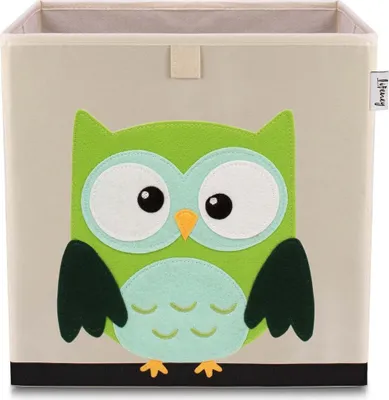 Produktbild von Lifeney Kinder Aufbewahrungsbox I praktische Aufbewahrungsbox für jedes Kinderzimmer I Kinder Spielkiste I Niedliche Spielzeugbox I Korb zur Aufbewahrung von Kinder Spielsachen (Eule hell)