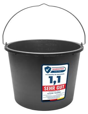 Produktbild von Garronda Baueimer 5 Pack 20 L – robuster Mörteleimer aus recyceltem Kunststoff mit Metallhenkel, stabiler Putzeimer und Maurerkübel für Baustelle, Garten und Haushalt GD-0168