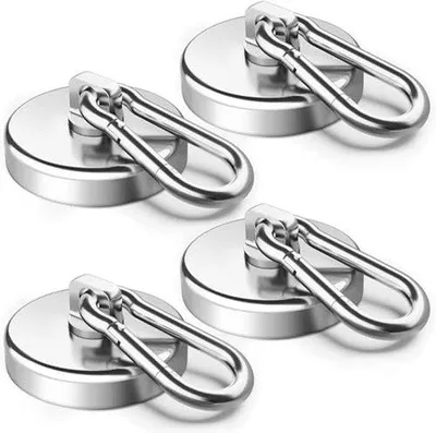 Produktbild von Famanu Magnetische Haken extra stark - 4 Stück, 30 kg, 32 mm, drehbar