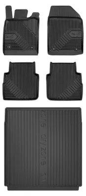 Produktbild von Gummimatten + Kofferraumwanne für Opel Vectra C 2002-2008 (Kombi, Standard-Kofferraum) – Schwarz, passgenau – Wielganizator
