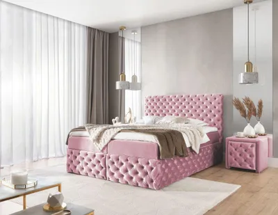 Obrázok produktu pre Čalúnená jednolôžková posteľ 120x200 WANEKA - ružová + topper ZDARMA