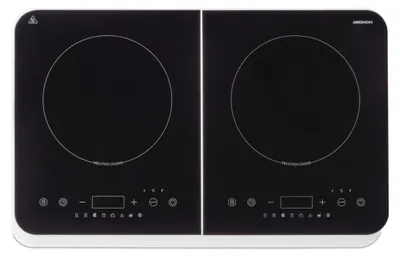Immagine prodotto di Doppio piano cottura a induzione MEDION, 3500 watt, due piastre, 10 impostazioni di temperatura, display LED, MD18493, nero