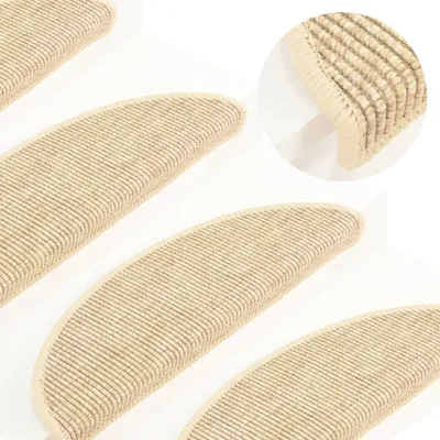 Immagine prodotto di The Living Store Tappetini autoadesivi per scale 15 pezzi 56x17x3 cm Beige chiaro