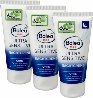 Produktbild von 3 x  Balea MED - Nachtcreme / Gesichtscreme Ultra Sensitive (3 x 50 ml)