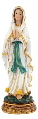 Madonna von Lourdes Figur, handbemaltes Harz, 15 cm