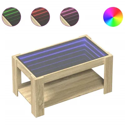 Produktbild von vidaXL LED-Couchtisch Sonoma Eiche 93x53x45 cm Holzwerkstoff