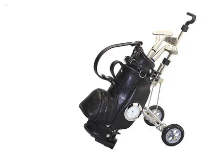 Produktbild von Golf Cart mit Bag und 3 Kugelschreiber mit Uhr Schwarz #1