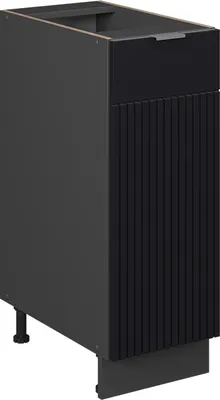 Produktbild von Apothekerschrank Vicco Fame-Line Schwarz gestreift 30 cm ohne Arbeitsplatte, Model 50728