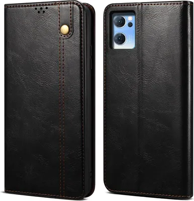 Produktbild von OPPO Reno7 5G Hülle, Leder Flip Brieftasche Schutzhülle für OPPO Reno7 5G Schwarz