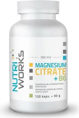 Produktbild von NutriWorks Magnesiumzitrat B6 120 Kapseln