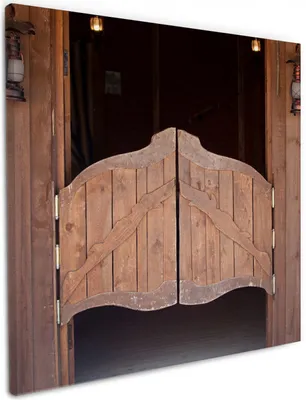 Produktbild von Wallario Premium Leinwandbild Saloontür in Größe 50 x 50 cm