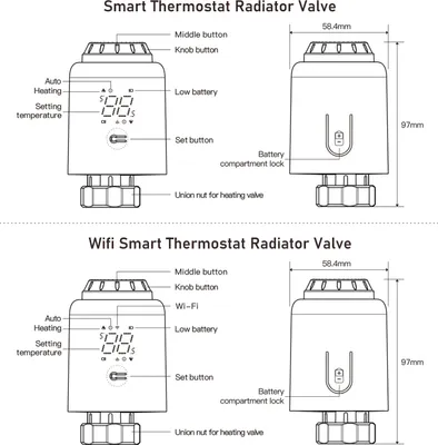 Image de Vanne de radiateur thermostatique ZigBee Thermostat de radiateur intelligent programmable Contrôle APP Contrôle vocal Compatible avec l'assistant Alexa Détection de fenêtre ouverte Fonction antigel��Zigbee Hub requis)