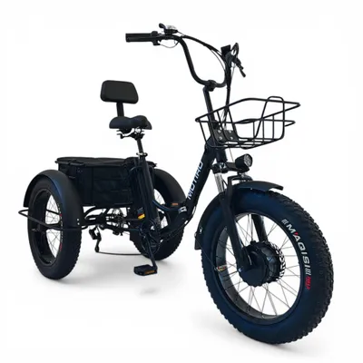 Immagine prodotto di E-bike a tre ruote, fat bike pieghevole, e-bike da carico, triciclo elettrico 48 V 13 Ah con freni a disco, bicicletta elettrica, e-bike da carico 150 kg