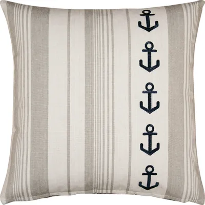 Image de pad Housse de coussin Marina 45 x 45 cm beige coton broderie ancre