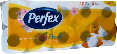 Produktbild von Perfex Toilettenpapier mit Pfirsichduft schneeweiß - 3lagig 10 Rollen