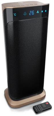 Image de Brandson Radiateur soufflant à économie d'énergie, radiateur soufflant céramique, 2000W, 2 niveaux de puissance, protection contre la surchauffe, arrêt automatique, protection contre le renversement, oscillation 35°, champagne