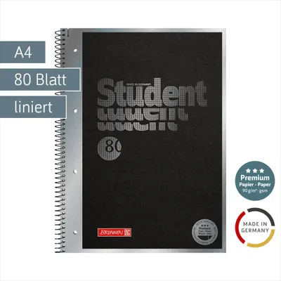 Produktbild von Brunnen Collegeblock Premium Student „Hardwired“ | A4, Lineatur 27, 80 Blatt, sc