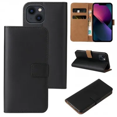 Produktbild von Kunstleder Flip-Hülle für Smartphones - Farbe: Schwarz - Modellkompatibilität: Für Apple iPhone 14